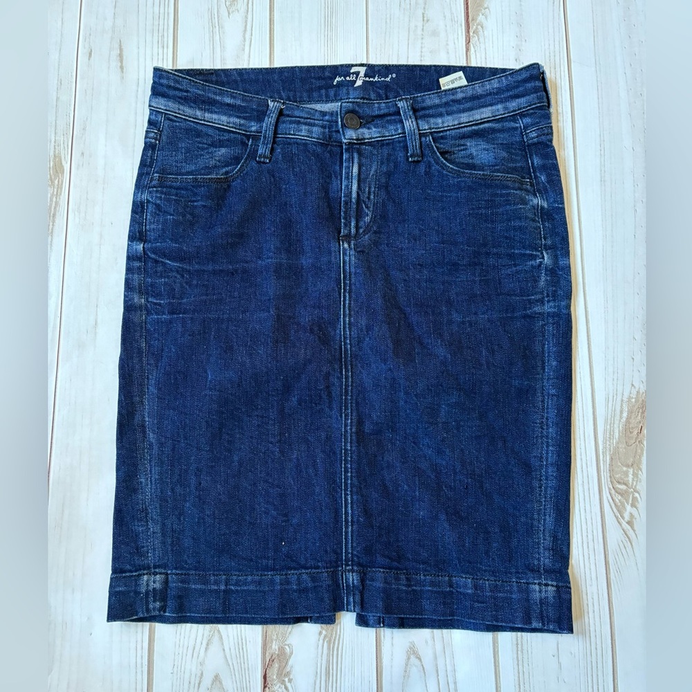 7 For All Mankind denim jean pencil skirt